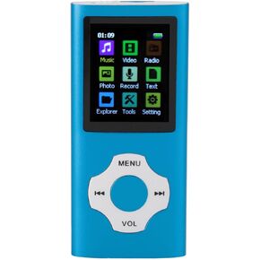 MP3 Player, Portable Lossless Sound Music Player, 64GB Mini Music Player with Earphones, Supports FM Radio, Voice Recorder, E-Book and More (Blue)