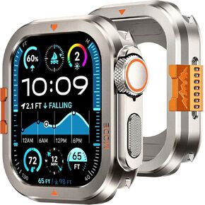Goton Metal Case Compatible with Apple Watch Series 10 46mm Men, Shockproof Bumper Cover Case [Turning 46mm into Ultra Look] Stainless Steel Rugged with Back Cover for iWatch Accessories