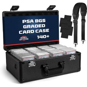 Graded Card Case, 4 Row Graded Card Storage Box, Trading Card Case, PSA Card Cases for Sports Cards Case, BGS PSA Slab Case For Graded Cards, Card Carrying Case(Carbon Fiber)