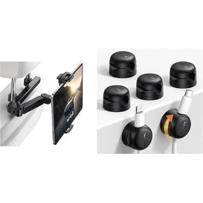 Lamicall Rotatable Cable Clips + Car Headrest Tablet Holder
