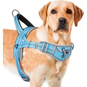 ADVENTUREMORE Dog Harness Medium Sized Dog No Pull, Dog Halter Harness Adjustable Reflective Dog Vest Escape Proof Dog Harness with Easy Control Front Clip Handle for Training Walking M Purple