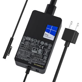 Original 44W 36W 15V 2.58A 1800 1625 Surface Laptop Charger Fit for Microsoft Surface Pro 6, 5, 4, 3, Windows Surface Laptop 3, 2, 1, Surface Go Tablet Power Cord with 5V 1A USB Charging Port (44W)