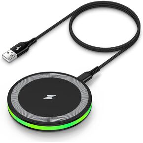 Samsung Wireless Charger Fast Charging Pad Android Charging Station Wireless Phone Charger for Android Samsung Galaxy S25 Ultra S25 Plus S25 S24 S23 S22 S21 S20 S10,iPhone 16 Pro Max Plus 15 14 13 12