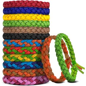 36 Pack Mosquito Repellent Bracelets, DEET-Free, Individually Wrapped PU Leather Insect & Bug Repellent Wrist Bands