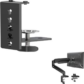 MOUNTUP Single Monitor Desk Mount + MU0004 MU0005 Desk C-Clamp Extension for Max 6 inch Thick Desktops