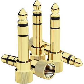 Bestune 6.35mm (1/4 بوصة) ذكر إلى 3.5 مم (1/8 بوصة) محول الصوت الإناث محول الذهب مطلي بالثرياء