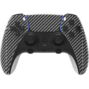 PlayVital 2 Set Skin Sticker for ps5 Edge Controller, Custom Vinyl Decal Wrap Cover for ps5 Edge Wireless Controller - Graphite Carbon Fiber