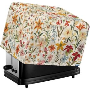 Sunflower Print Bread Maker Cover 4 Slice Wide Slot Wipeable Kitchen Small Appliance Covers Toaster Cover Portable Bread Machine Cover Kitchen Decor