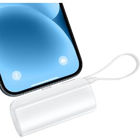 5000mAh Small Portable Charger Compatible with iPhone 14/13/12/11/XR/XS/X/8/7/6, MFi Certified Ultra-Compact 20W PD Fast Charging Power Bank Mini Cute Battery Pack(White)