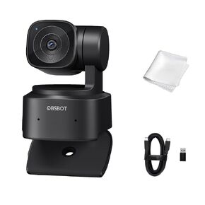 OBSBOT Tiny SE, 1080P 100FPS, PTZ Webcam,1/2.8" Sensor, F/1.8,4x Zoom, Gesture Control, AI Auto Tracking, 94g, LiveStream for Game/Meeting/Online Educate, Web Camera For Desktop Computer/Laptop/PC/Mac