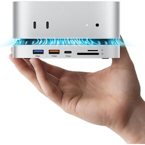 Move Speed ​​MAC MAC MINI M4 DOCK ، تضمنت 2 تيرابايت NVME M.2 SSD ، 10 في 1 مركز تمدد وموقف الألومنيوم ، 10 جيجابت في الثانية USBA/C ، 4K60Hz HDMI ، قارئ بطاقة SD/TF ، هادئ/مستقر