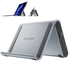 USB C Docking Station Dual Monitor for Microsoft Surface Pro/Go 11/10/X/9/8/7, PULWTOP Dual Displays with 2 xHDMI 4K, 3 x USB-C/A 10Gbps, 2 x USB-A 5Gbps, USB-2.0, Ethernet, PD for Win11/10 Tablets