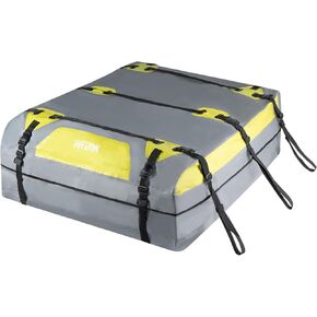 WELKIN Heavy Duty Rooftop Cargo Carrier Bag - 21 Cubic Waterproof Car Roof Bag for All Vehicles with/Without Rack - Includes Anti-Slip Mat, 8 Door Hooks, TSA Lock & Storage Bag - Reinforced Straps