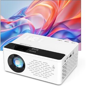 Mini Projector with Two-way Bluetooth, Portable Movie Projector, 1080P Full HD Projector with Speaker for Home Bedroom, 50% Zoom, Compatible with Smartphone,HDMI,USB,Fire Stick