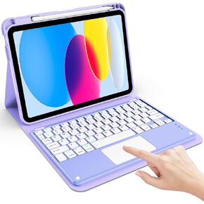 ProCase for iPad 11th / 10th Generation Case with Keyboard, Magnetically Detachable Wireless Keyboard with Multi-Touch Trackpad for iPad (A16) 2025 /10th Gen 2022 -Green