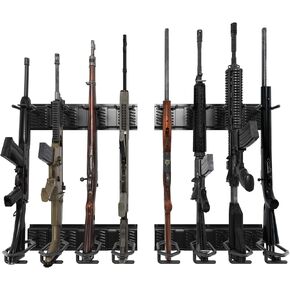 XDOVET 4/6/8 Slot Gun Rack for Wall, Adjustable Indoor Wall Mount Gun Rack, Heavy Duty Steel Vertical Gun Display Suitable for Rifles, Shotguns and Sniper Rifles Storage