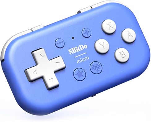 AKNES 8Bitdo Micro Bluetooth Controller, Pocket-sized Mini Gamepad for Switch/Lite/OLED, Android, and Raspberry Pi, Supports Keyboard Mode for macOS/iPadOS/macOS/Wins - Blue in Kuwait