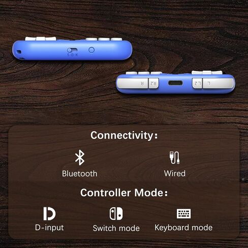 AKNES 8Bitdo Micro Bluetooth Controller, Pocket-sized Mini Gamepad for Switch/Lite/OLED, Android, and Raspberry Pi, Supports Keyboard Mode for macOS/iPadOS/macOS/Wins - Blue in Kuwait