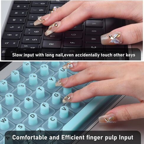 Raised Keyboard Cover for Long Nails, MacBook Air 13" 15" 2025-2022 / MacBook Pro 14" 16" M4 M3 M2 M1 chip 2024-2021 Keyboard Protective Cover for Nail Art, Mint in Saudi Arabia