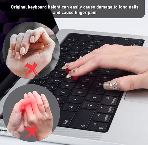Raised Keyboard Cover for Long Nails, MacBook Air 13" 15" 2025-2022 / MacBook Pro 14" 16" M4 M3 M2 M1 chip 2024-2021 Keyboard Protective Cover for Nail Art, Mint in Saudi Arabia