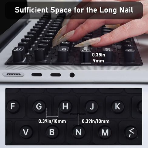 Raised Keyboard Cover for Long Nails, MacBook Air 13" 15" 2025-2022 / MacBook Pro 14" 16" M4 M3 M2 M1 chip 2024-2021 Keyboard Protective Cover for Nail Art, Mint in Saudi Arabia