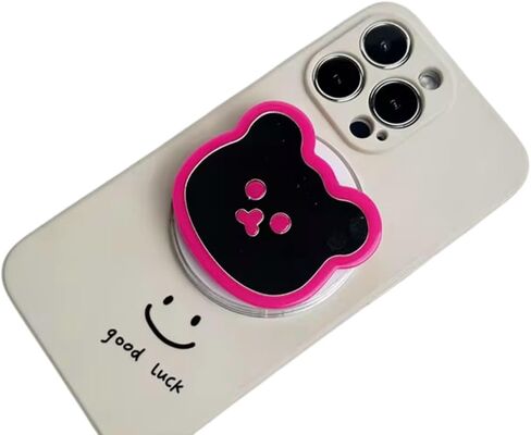 Cute 3D Bear Phone Grip - Collapsible Magnetic Finger Holder for Back of Phone - Anti-Slip, Comfortable & Easy to Attach or Remove Accessories for Cellphones & Tablets (BG2-PhoneGrip- Pink) in Saudi Arabia
