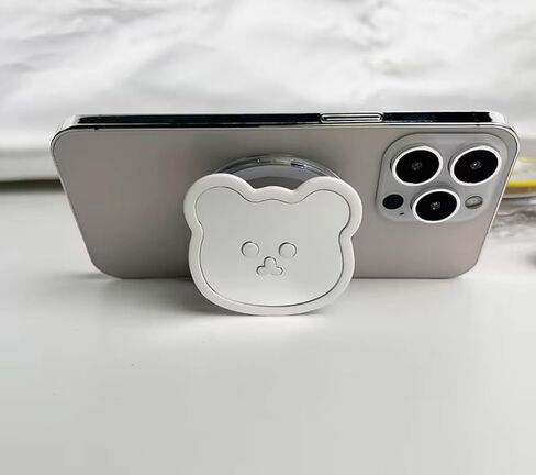 Cute 3D Bear Phone Grip - Collapsible Magnetic Finger Holder for Back of Phone - Anti-Slip, Comfortable & Easy to Attach or Remove Accessories for Cellphones & Tablets (BG2-PhoneGrip- Pink) in Saudi Arabia