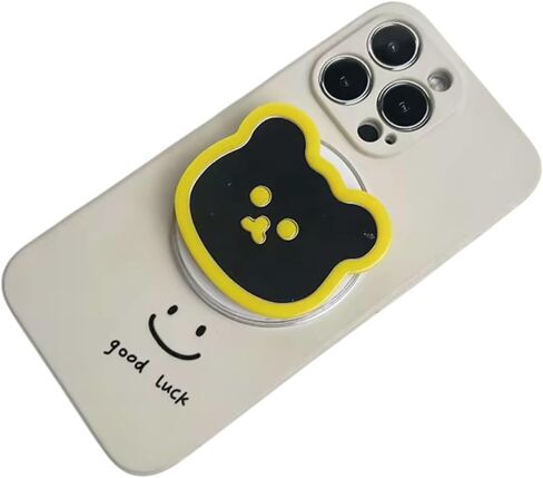 Cute 3D Bear Phone Grip - Collapsible Magnetic Finger Holder for Back of Phone - Anti-Slip, Comfortable & Easy to Attach or Remove Accessories for Cellphones & Tablets (BG2-PhoneGrip- Pink) in Saudi Arabia