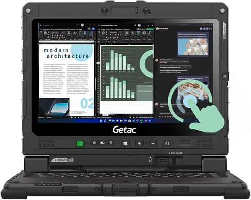 Getac K120 Rugged 2 في 1 12.5 "كمبيوتر محمول FHD ، Intel Core I5-8250U ، 16GB DDR4 RAM ، 256GB SSD ، شاشة تعمل باللمس ، لوحة مفاتيح الإضاءة الخلفية ، HDMI ، Windows 11 Pro (متجدد) in Kuwait