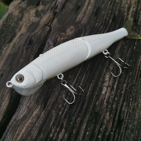 HADORAM Glide Bait with PVC Tail Swimbait Sinking Hard Fishing Lure with Soft Tail Metal Joint Fishing Tackle Set for Bass Trout Shad Perch Pike Musky for Freshwater Saltwater in Saudi Arabia