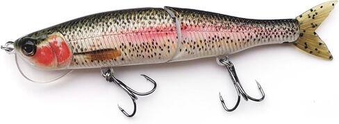 HADORAM Glide Bait with PVC Tail Swimbait Sinking Hard Fishing Lure with Soft Tail Metal Joint Fishing Tackle Set for Bass Trout Shad Perch Pike Musky for Freshwater Saltwater in Saudi Arabia