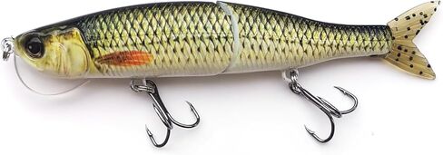 HADORAM Glide Bait with PVC Tail Swimbait Sinking Hard Fishing Lure with Soft Tail Metal Joint Fishing Tackle Set for Bass Trout Shad Perch Pike Musky for Freshwater Saltwater in Saudi Arabia