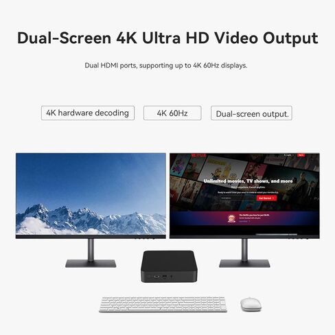 TRIGKEY كمبيوتر دقيق الجيل الثاني عشر Intel N100 4C/4T 16G DDR4 500G M.2 PCIE1/SATA SSD G4 كمبيوتر مكتبي صغير بنظام التشغيل، واي فاي 6 سطح مكتب صغير يعمل، 4K@60 هرتز UHD الرسومات شاشة مزدوجة/BT 5.2/OS in Kuwait