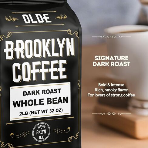 BROOKLYN COFFEE Whole Bean, French Dark Roast (5lb) Silky Smooth, Bold, Balanced - Fresh Bulk Coffee Beans Roasted Weekly in NYC in Saudi Arabia