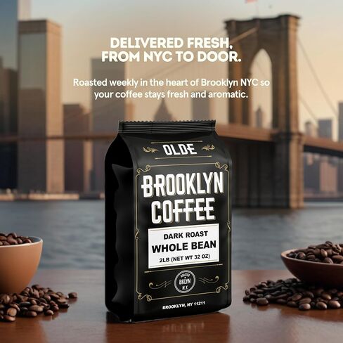 BROOKLYN COFFEE Whole Bean, French Dark Roast (5lb) Silky Smooth, Bold, Balanced - Fresh Bulk Coffee Beans Roasted Weekly in NYC in Saudi Arabia