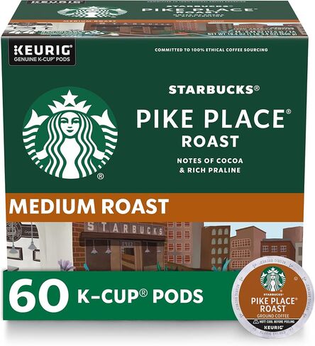 Starbucks K-Cup Coffee Pods, Medium Roast Coffee, Pike Place Roast for Keurig Brewers, 100% Arabica, 4 boxes (96 pods total) in Saudi Arabia