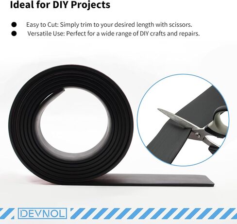 DEVNOL Self-Adhesive Neoprene Rubber Strips 1/8" Thick x 3" Wide x 12' Long, Sealing, Cushioning, Weather Stripping, Gaskets, and DIY Projects, Weatherproof in Saudi Arabia