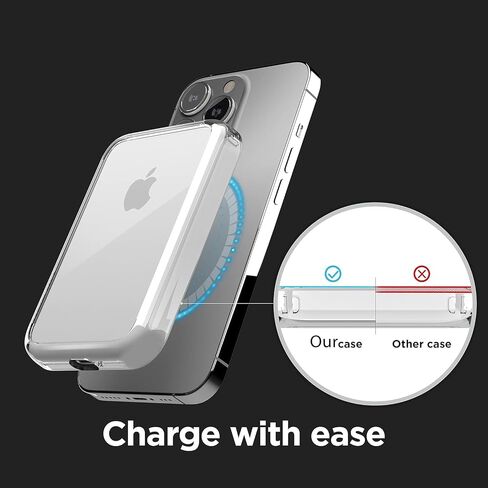 for MagSafe Battery Case, Crystal Clear Hybrid Technology Reinforced Corners TPU Shock-Absorption Flexible Case Cover for MagSafe Battery (Clear) in Saudi Arabia