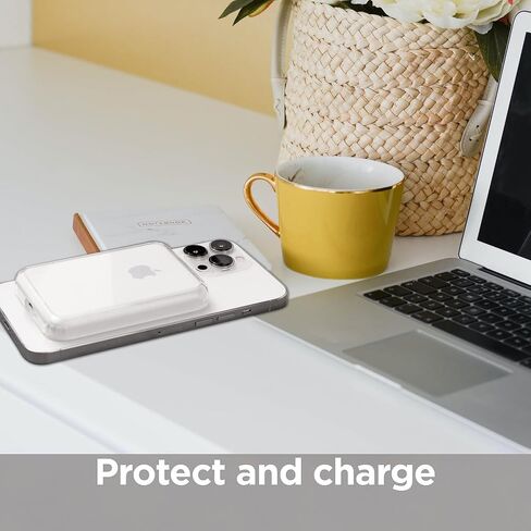 for MagSafe Battery Case, Crystal Clear Hybrid Technology Reinforced Corners TPU Shock-Absorption Flexible Case Cover for MagSafe Battery (Clear) in Saudi Arabia