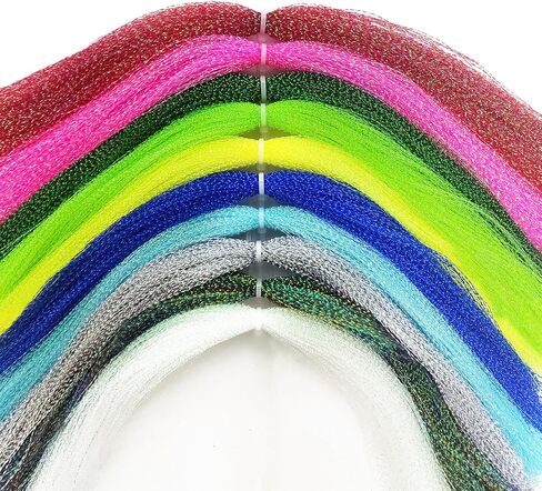 Aventik Fly Tying Materials Set 10 Colors Ripple Flashabou & Krystal Flash Fishing Lure Making Supplies for Flies Flash Fiber & Crystal Flash Set in Saudi Arabia