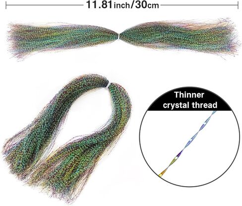 Aventik Fly Tying Materials Set 10 Colors Ripple Flashabou & Krystal Flash Fishing Lure Making Supplies for Flies Flash Fiber & Crystal Flash Set in Saudi Arabia