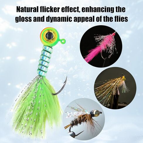Aventik Fly Tying Materials Set 10 Colors Ripple Flashabou & Krystal Flash Fishing Lure Making Supplies for Flies Flash Fiber & Crystal Flash Set in Saudi Arabia