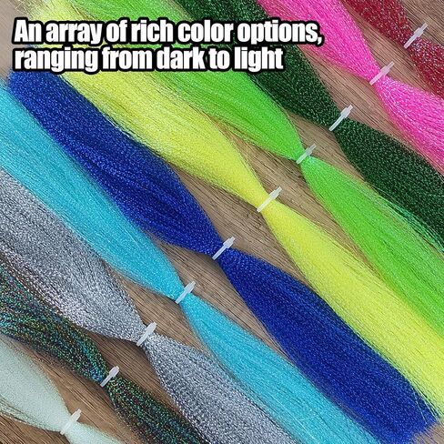 Aventik Fly Tying Materials Set 10 Colors Ripple Flashabou & Krystal Flash Fishing Lure Making Supplies for Flies Flash Fiber & Crystal Flash Set in Saudi Arabia