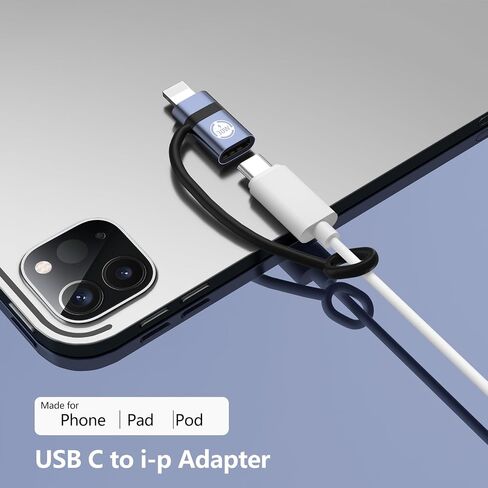 USB C to Lig-htn-ing Cable Adapter,Support PD30W Fast Charging Compatible with Phone Pad AirP-ods,with Anti-Lost Holder - 2 Pack，It Does not Support OTG or Headphones。 in Saudi Arabia
