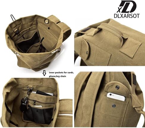 Military Tactical Backpack Large Capacity Travel Climbing Bag Duffel Bag Top Load Double Strap Canvas Backpack in Kuwait