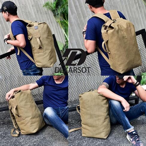 Military Tactical Backpack Large Capacity Travel Climbing Bag Duffel Bag Top Load Double Strap Canvas Backpack in Kuwait