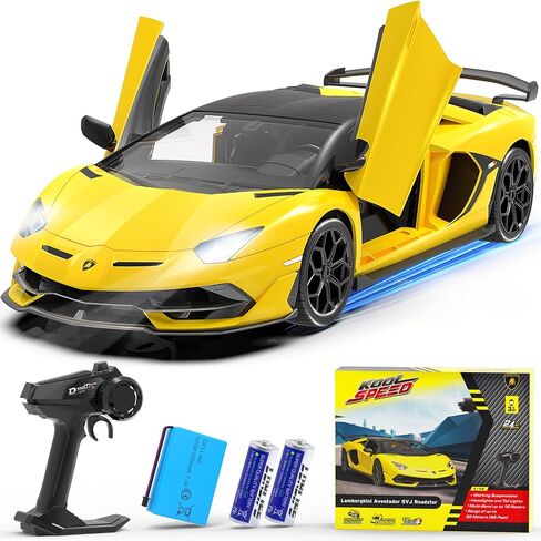 Lamborghini Remote Control Car, Officially Licensed 1:14 Lambo RC Car 7.4V 500mAh with 15km/h Fast Model Car Toys for Adults Boys Girls Birthday Ideas Gift, Green in Saudi Arabia
