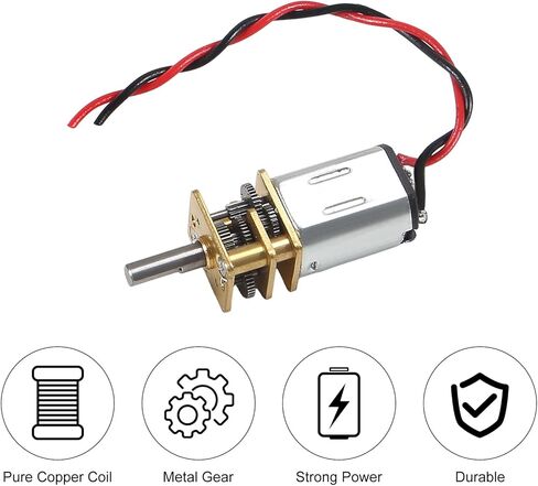 3pcs DC 3V-6V Mini Micro N20 Gear Motor Motors SPEED SPEED Full Metal Gear Box in Kuwait