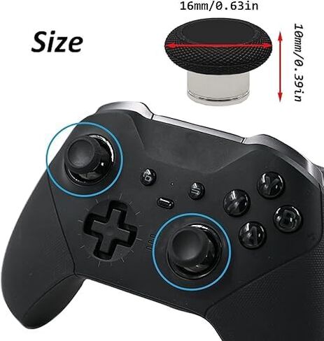 2 Pcs Metal Short Thumbsticks Replacement for Xbox Elite Series 2 Controllers,Short Concave Magnetic Analog Joysticks for Xbox Elite Series 2 Core Standard Height Thumbsticks(Black) in Saudi Arabia