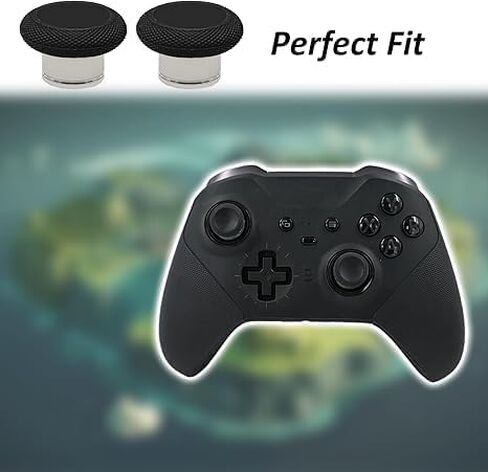 2 Pcs Metal Short Thumbsticks Replacement for Xbox Elite Series 2 Controllers,Short Concave Magnetic Analog Joysticks for Xbox Elite Series 2 Core Standard Height Thumbsticks(Black) in Saudi Arabia